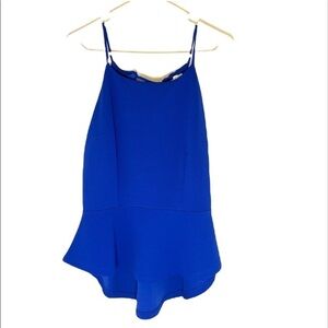 2/$15 Charming Charlie - Blue Peplum Cami Tank Top NWT Size M